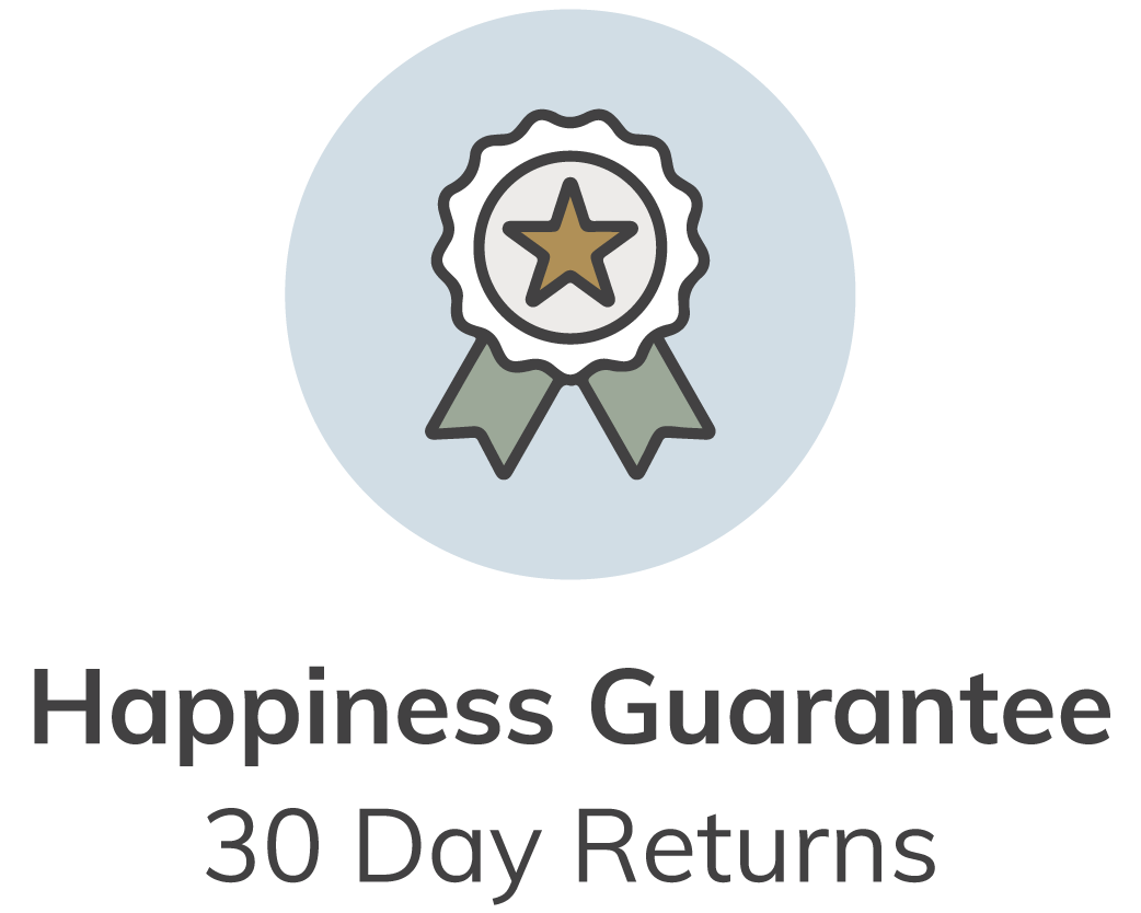 Our happiness guarantee means a 30 day return window.